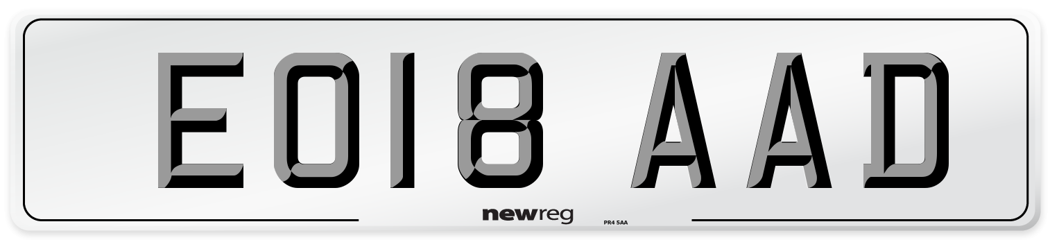 EO18 AAD Number Plate from New Reg